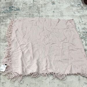 Soft Blush Fringe Throw Scarf